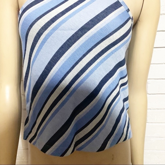 Free People Women’s Blue Diagonal Striped Tank - Picture 3 of 14